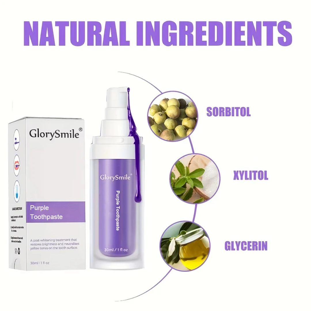 Glorysmile V34 Dentifrice Blanchissant Violet – Sérum Correcteur 30ml